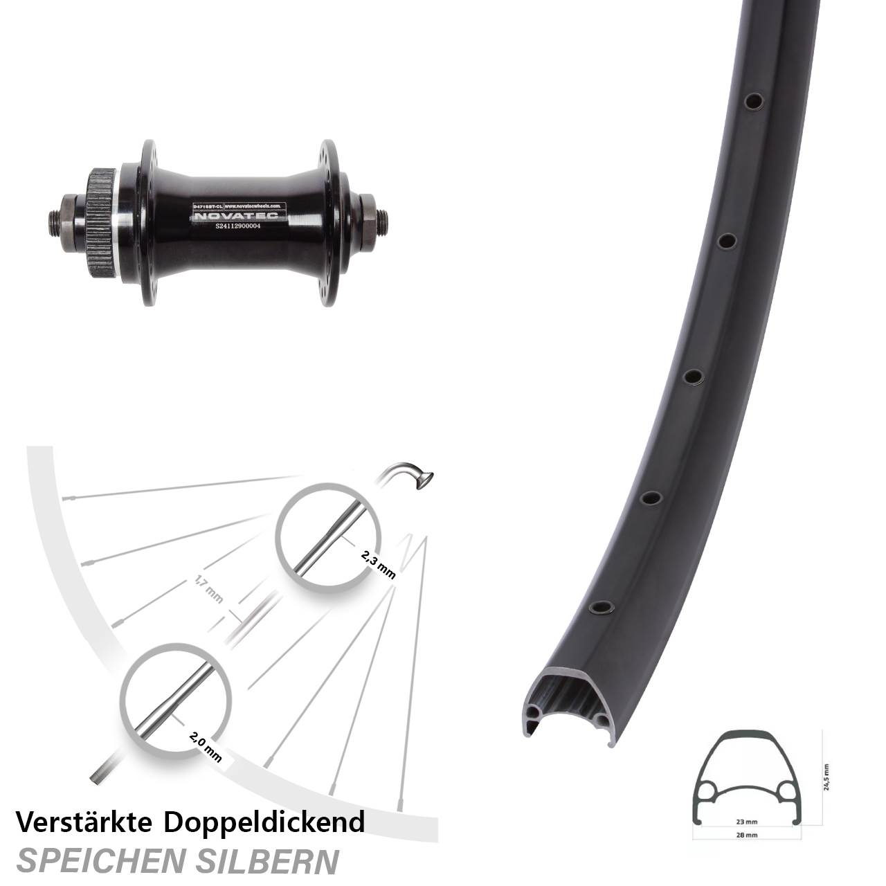Disc Vorderrad QR 29 Zoll Ambrosio Sport Novatec D471