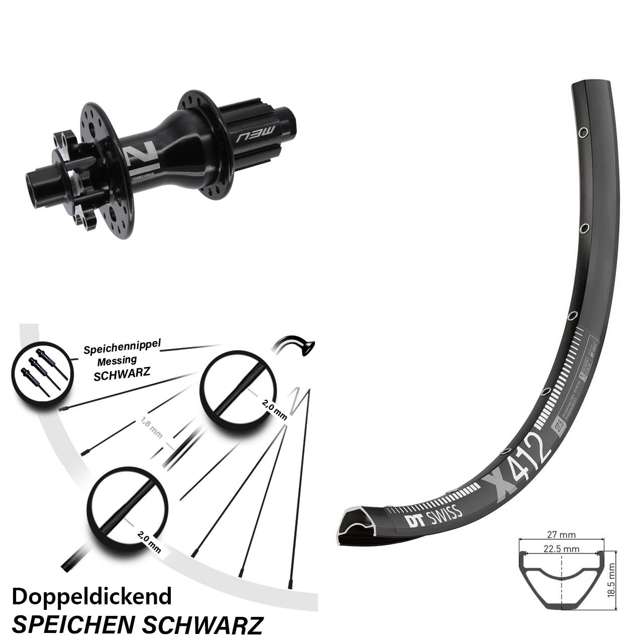 Disc Hinterrad 28 Zoll DT Swiss X412 Novatec D792 Campa N3W 12x142
