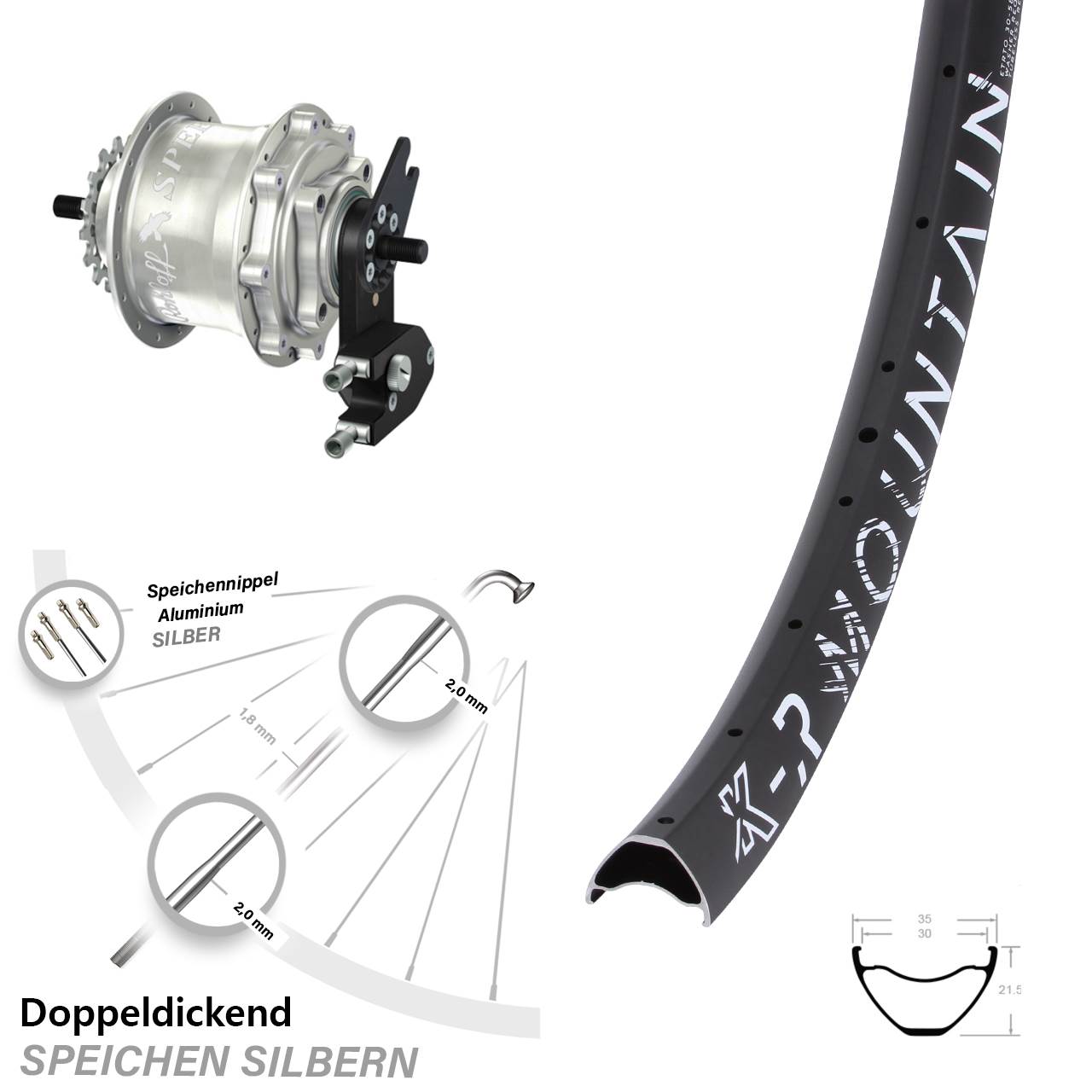 KX-R Mountain Rohloff Speedhub TS DB OEM2 27,5 Zoll Disc Hinterrrad