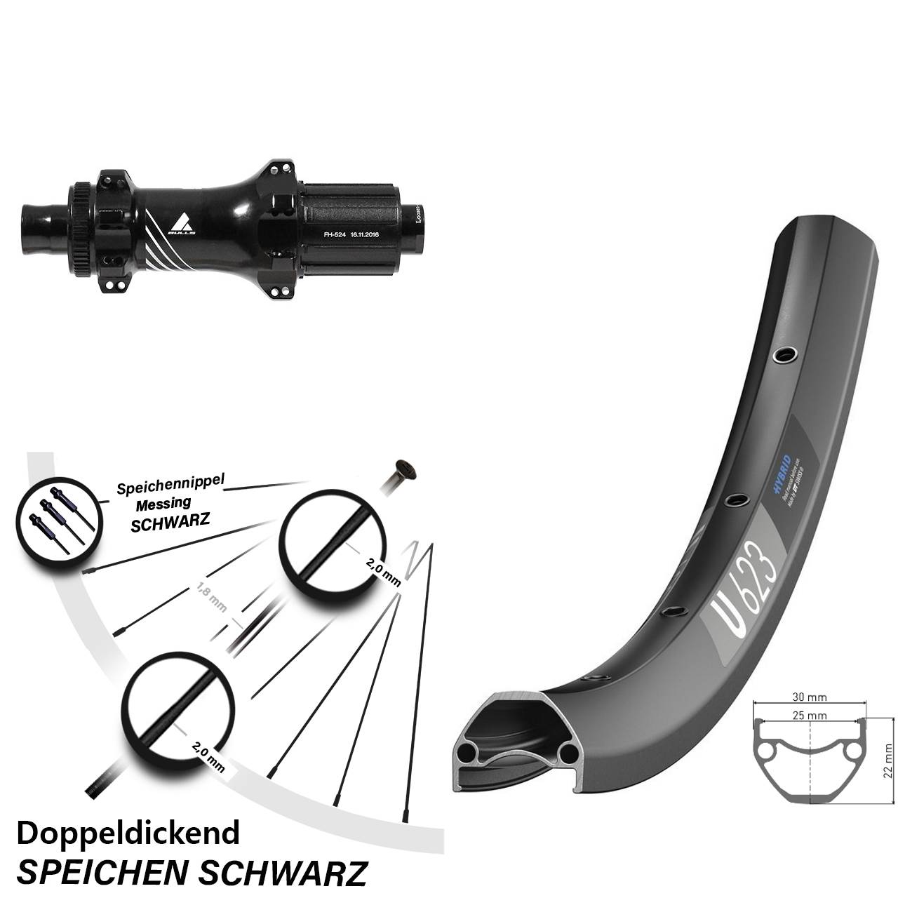 Hinterrad 29 Zoll DT Swiss U 623 Formula 12x148 Boost Straightpull Centerlock 8-11 fach