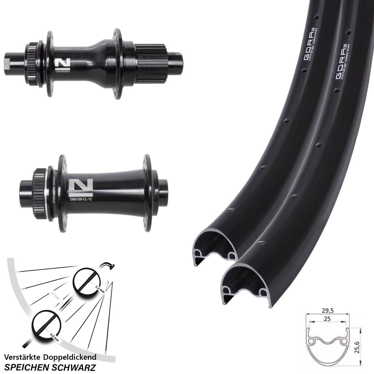 Disc Laufradsatz 28/29 Zoll Gora 25 Novatec D792 D981 Micro Spline 12x100/142