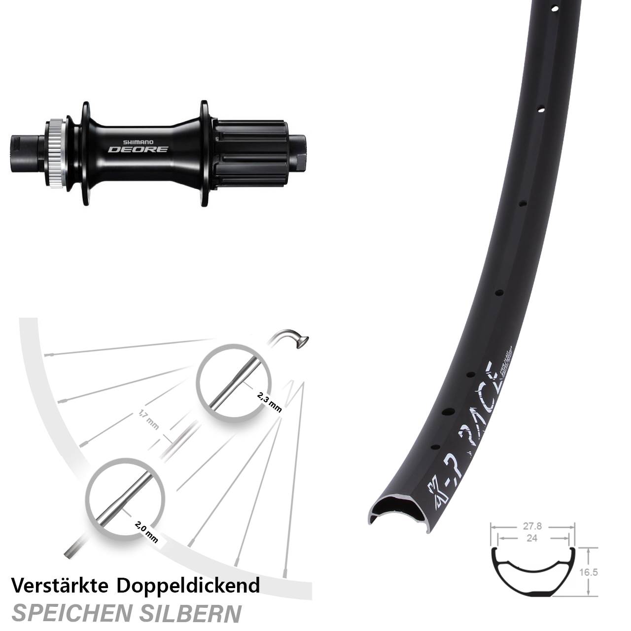 Disc Hinterrad 12x148 28-29 Zoll KX-R Race Shimano Deore 8-11 fach