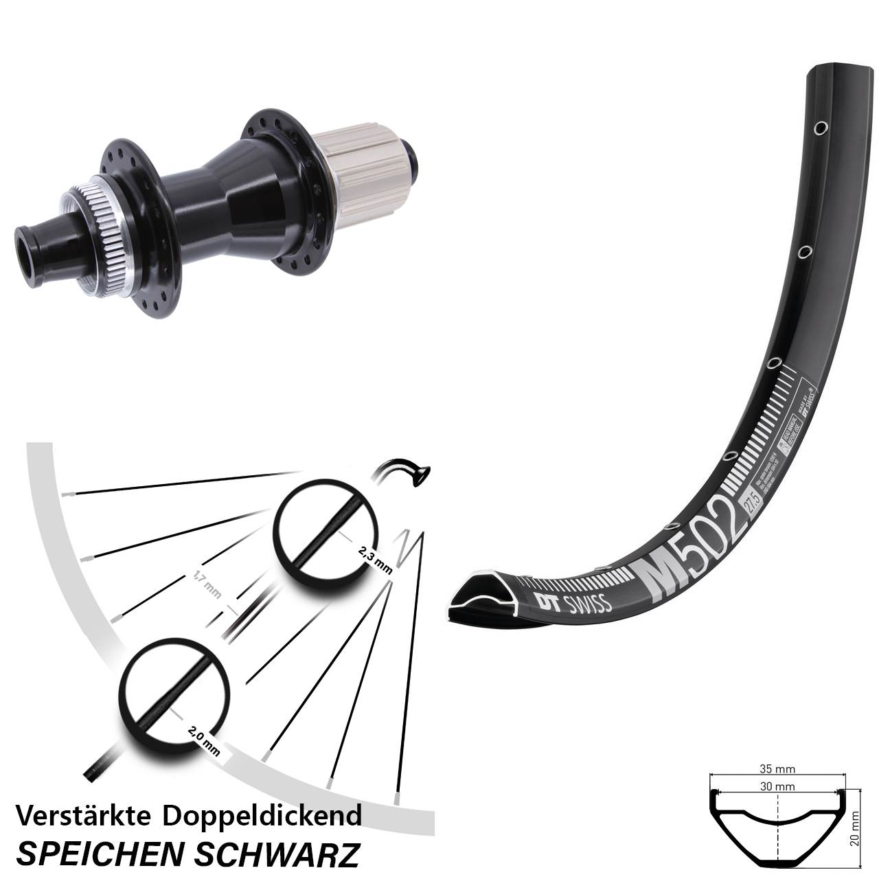 Disc Hinterrad 29 Zoll DT Swiss M502 Novatec CL-142 8-12 fach 12x142