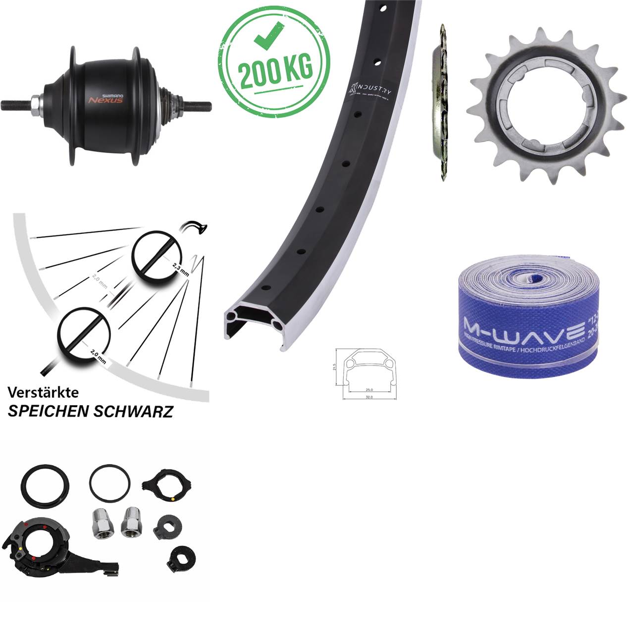Hinterrad 26 Zoll KX Industry Shimano Nexus 8-Gang Premium