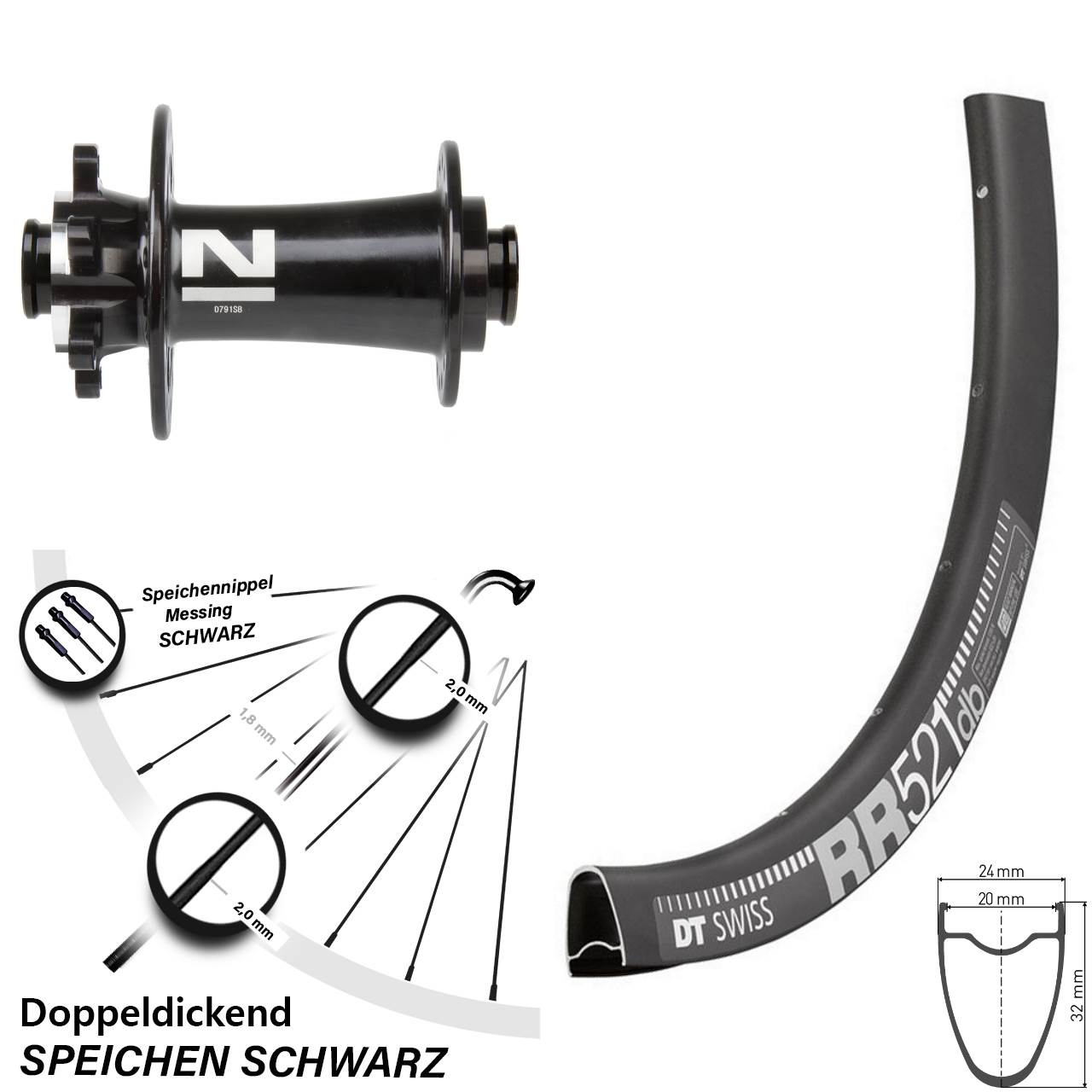DT Swiss RR 521 Novatec D791 28 Zoll Disc Laufrad 15x100