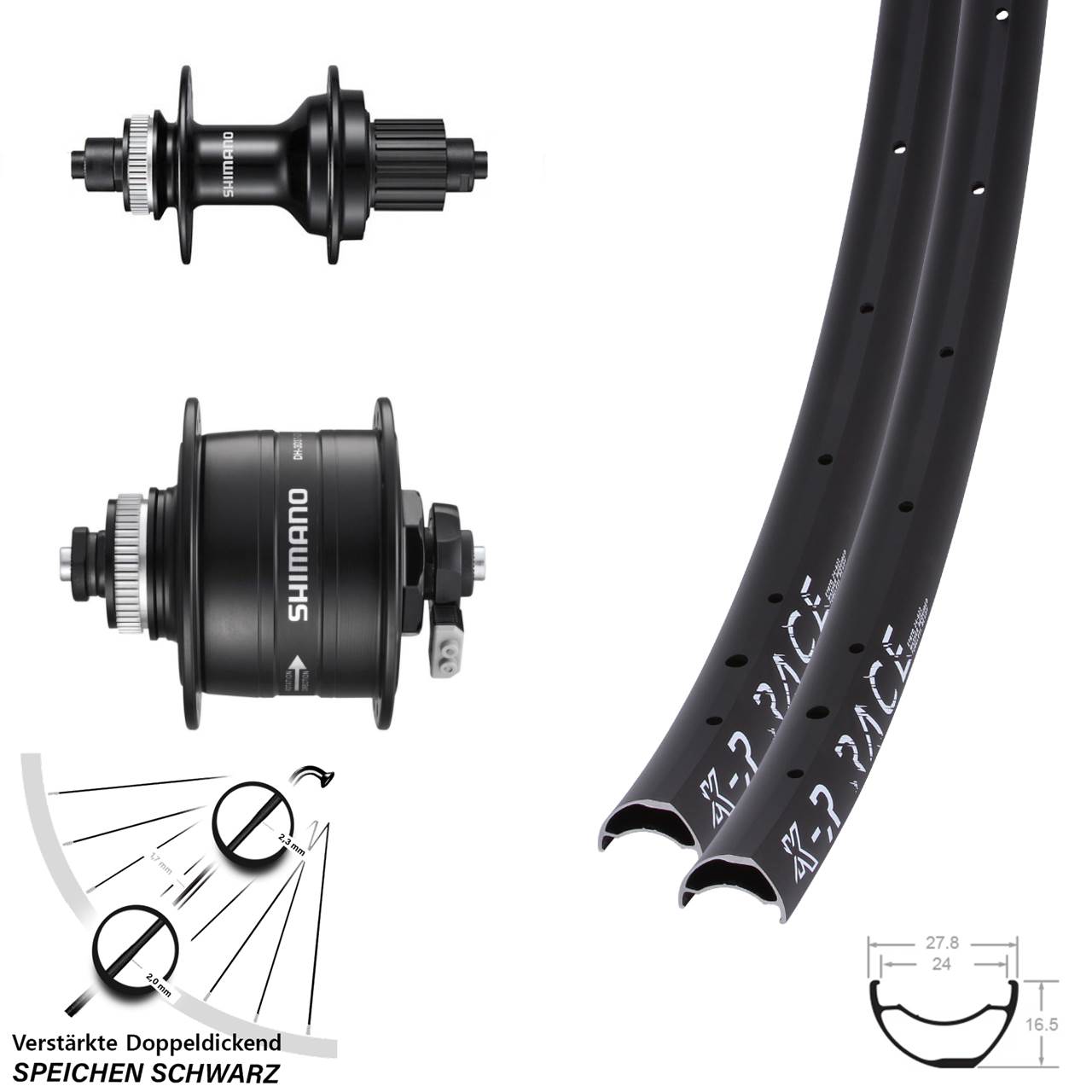 Disc Laufradsatz 28-29 Zoll KX-R Race Shimano DH-3D37 MT500 Micro Spline QR