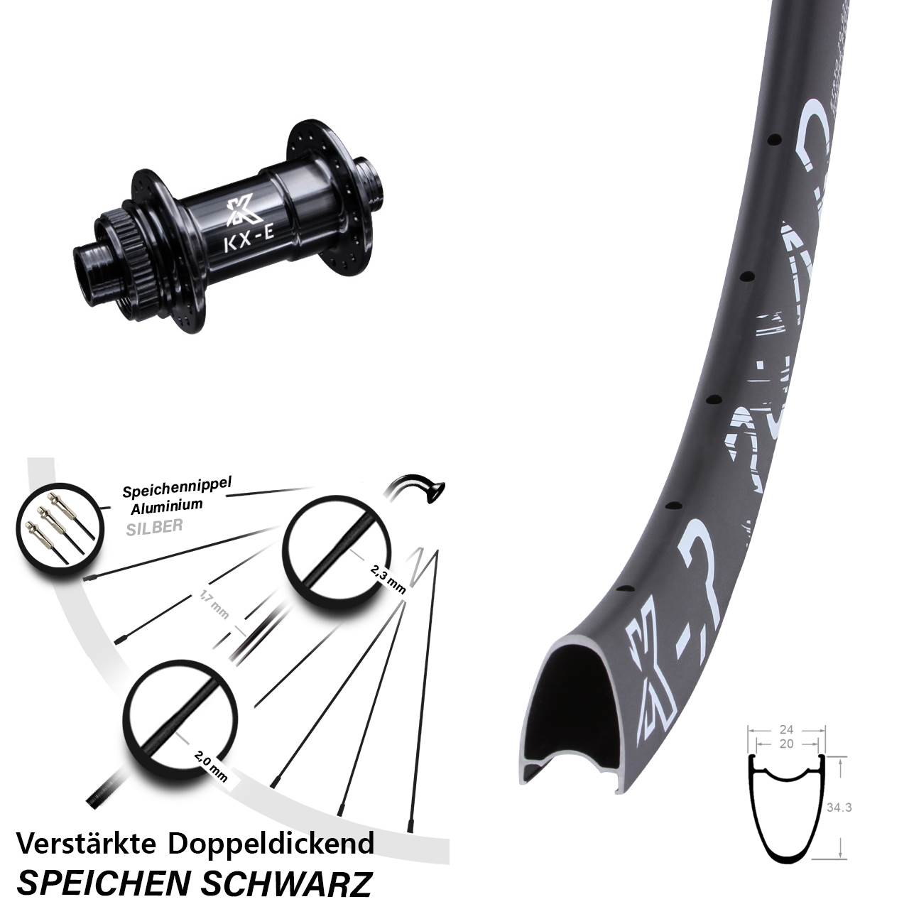 Centerlock Vorderrad 15x100 29 Zoll KX-E Road