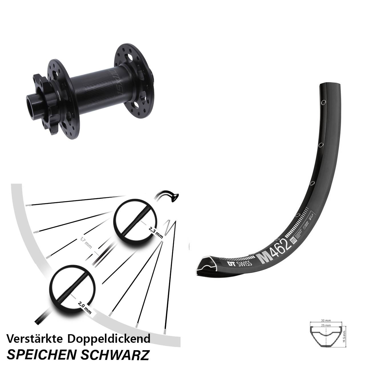 DT Swiss M 462 Bear Pawls Disc 29 Zoll Vorderrad 15x110 Boost