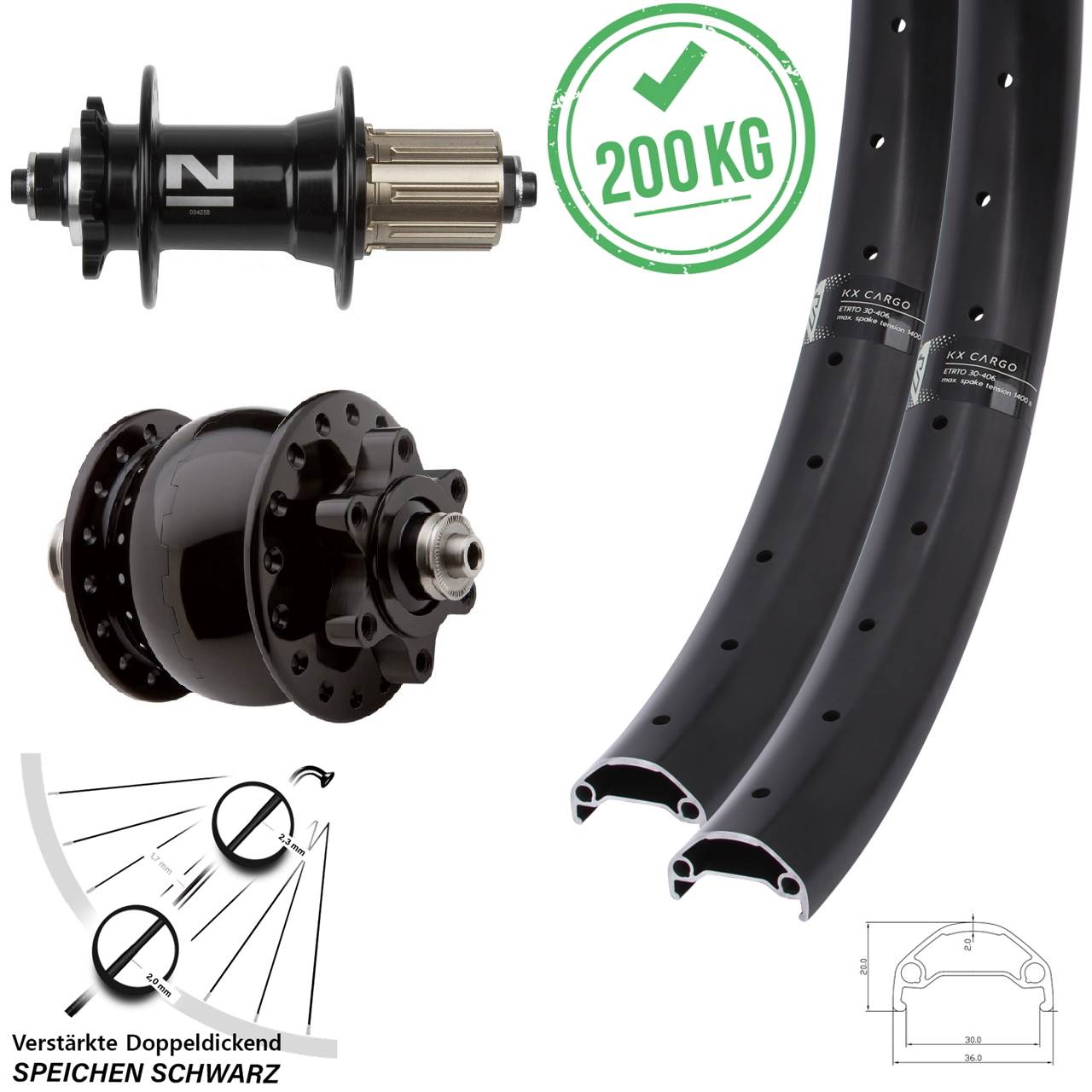 29 Zoll Laufradsatz QR KX Cargo Novatec D-042 SB SON 28 Disc 6-Loch 8-11 fach