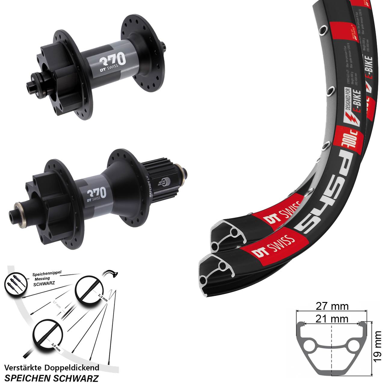 Laufrad-Satz 6-Loch 29 Zoll DT Swiss 545-370 Micro Spline für Schnellspanner