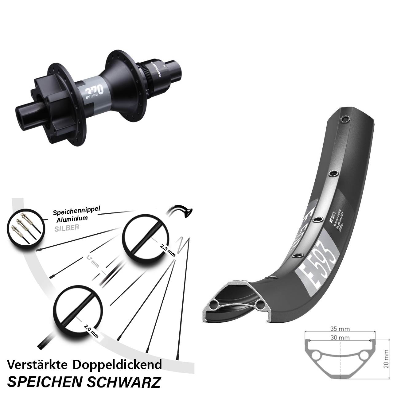 Disc Laufrad 29 Zoll DT Swiss E593-370 XD 12x142