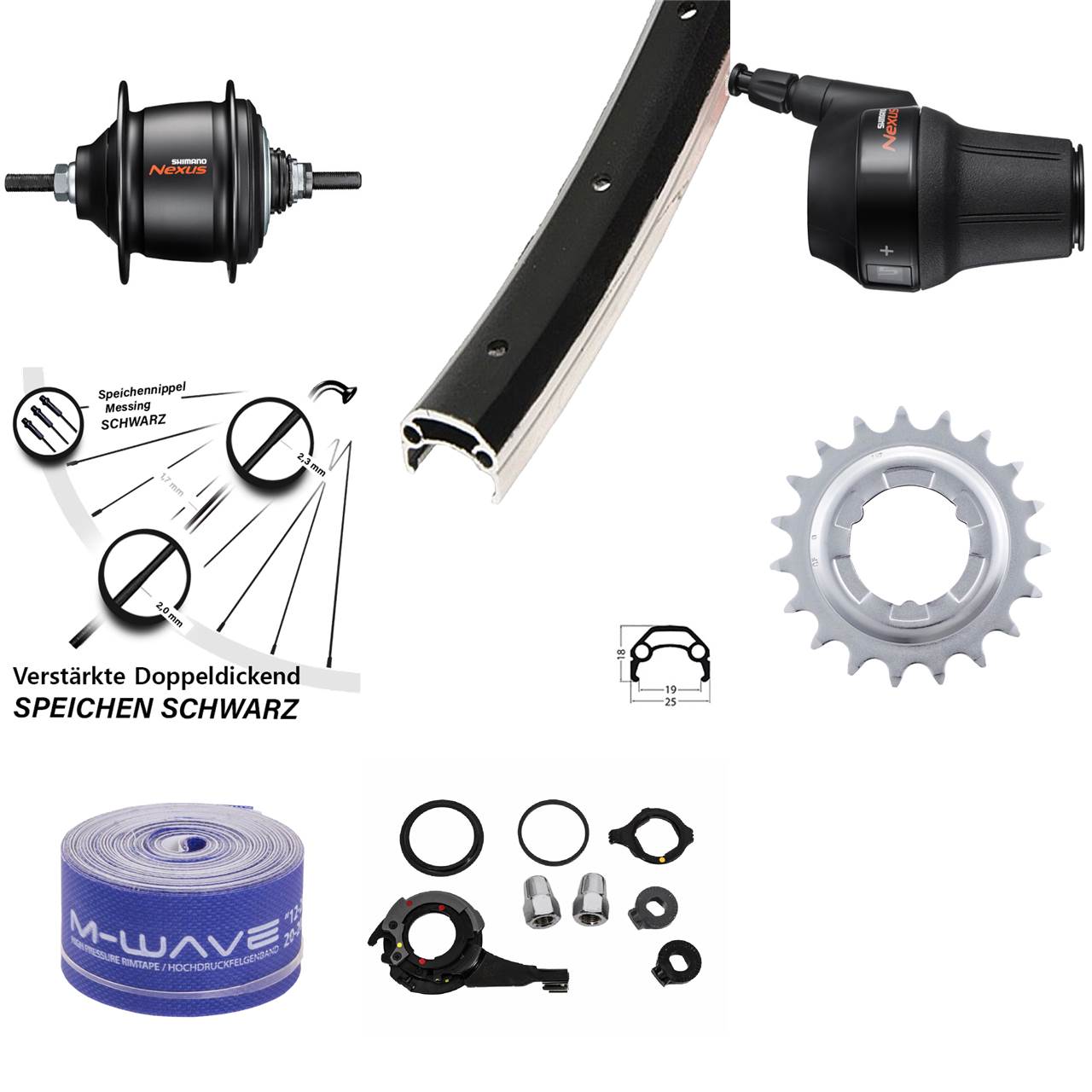 Hinterrad 20 Zoll Shimano Nexus 8-Gang Schürmann Yak 19