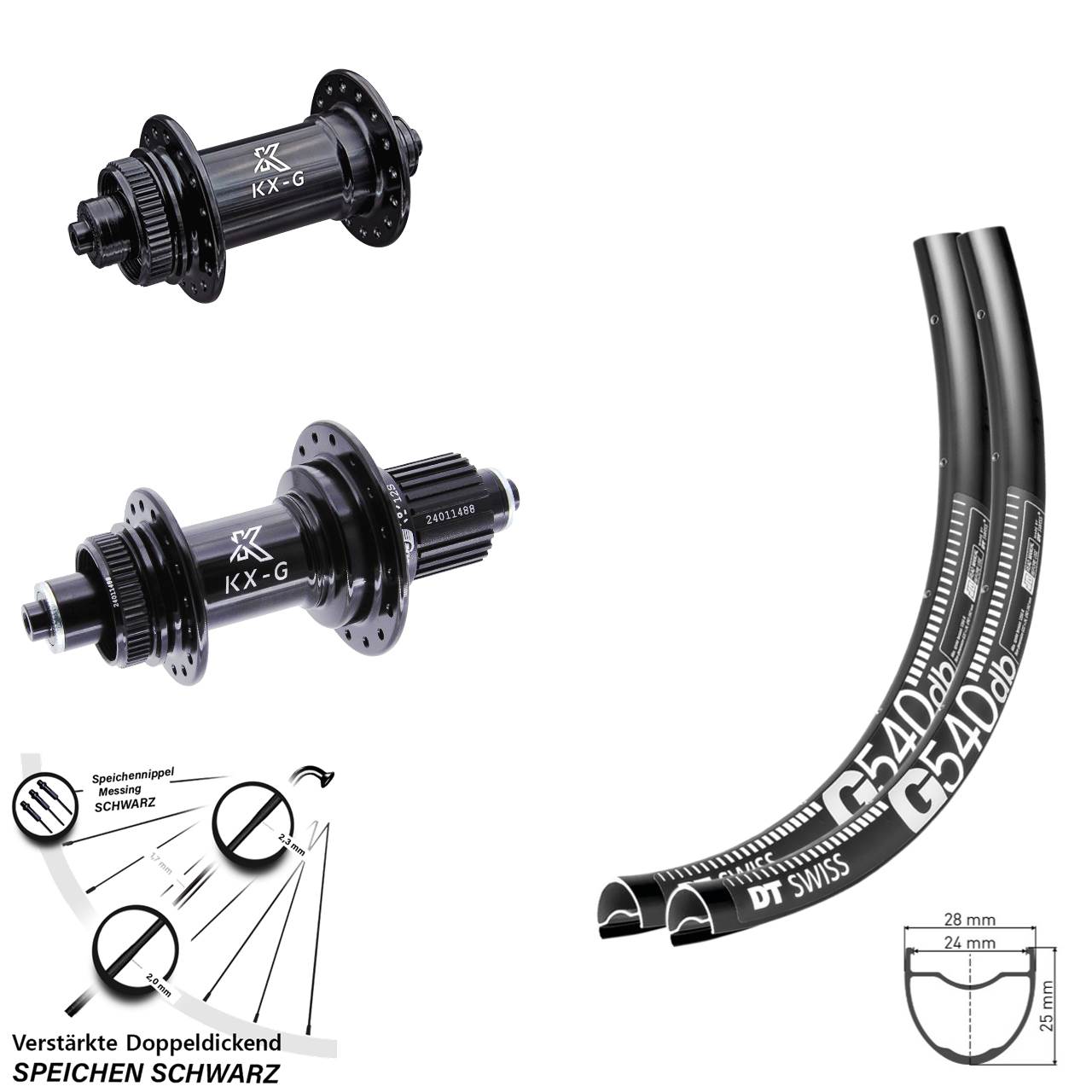 Disc Laufrad-Satz 650B DT Swiss G 540 KX-G Shimano Micro Spline QR