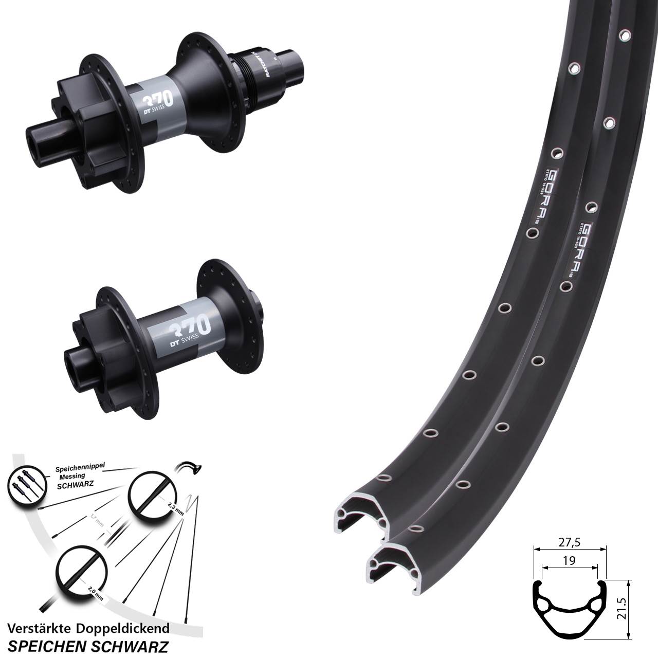 Disc Laufrad-Satz 650B Gora 19 DT Swiss 370 SRAM XD 15x100 12x142