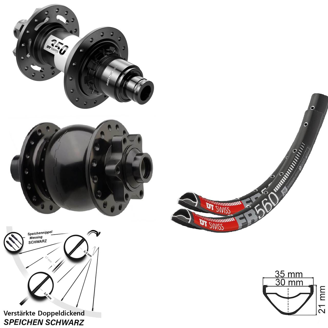 Disc Laufrad-Satz 26 Zoll DT Swiss FR 560 350 DEG72 SON 28 XD 15x110 12x148