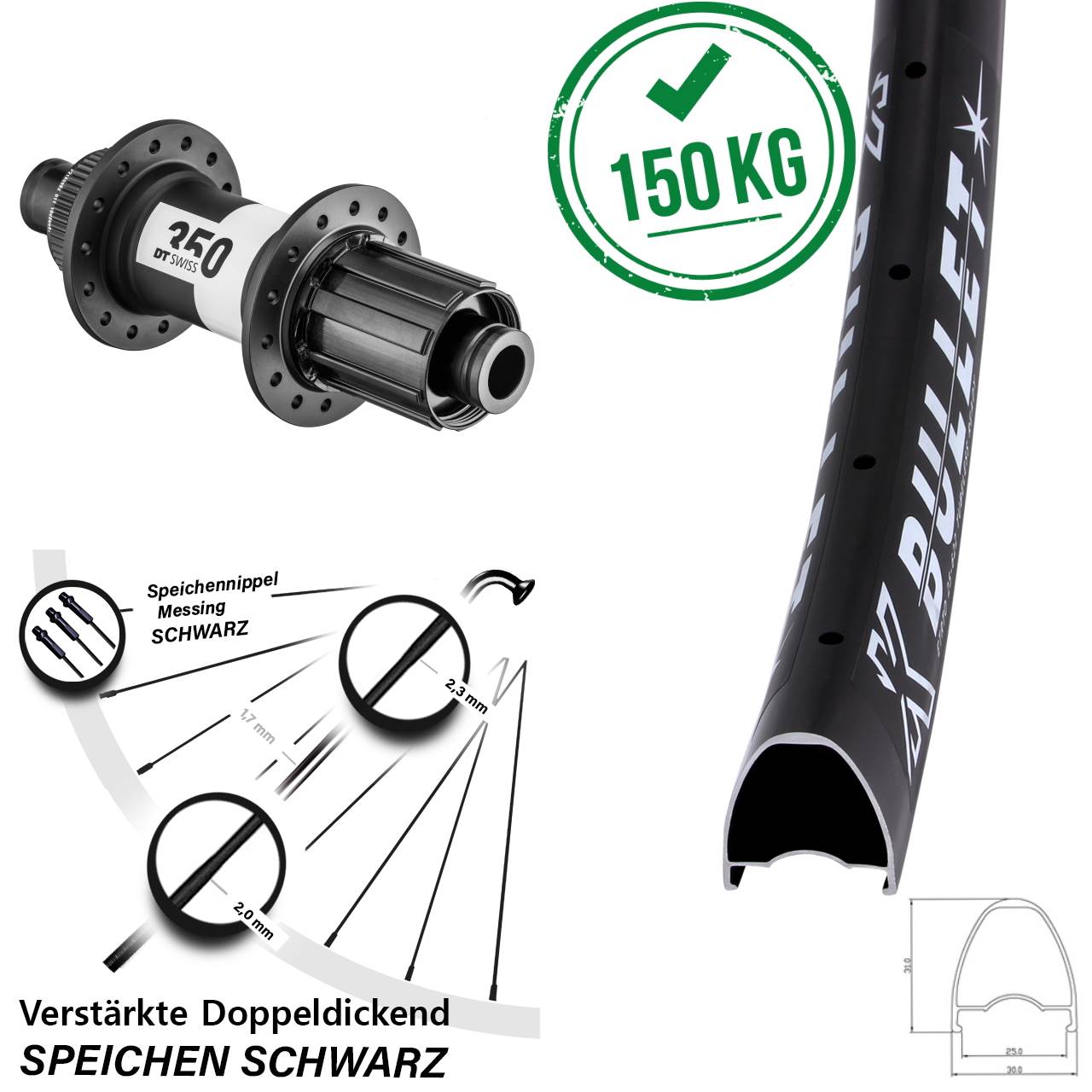 Boost Disc Laufrad 12x148 29 Zoll KX Bullet DT Swiss 350 8-11 fach