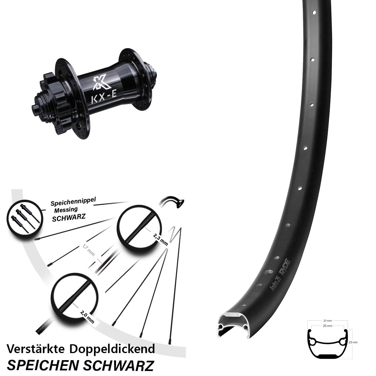 Disc Laufrad für Schnellspanner 28 Zoll Ryde Andra 25 KX-E