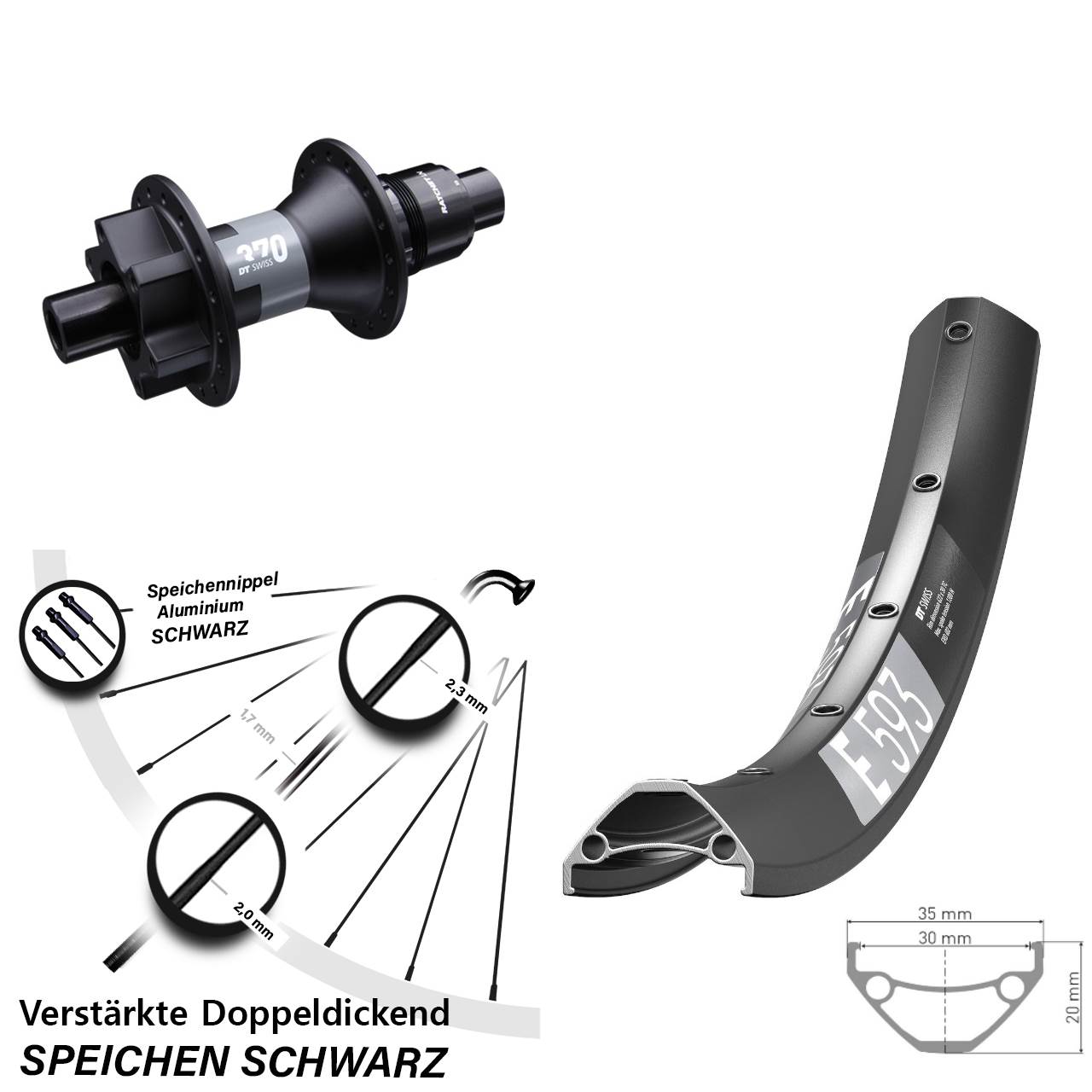 Disc Laufrad 29 Zoll DT Swiss E593-370 XD 12x142