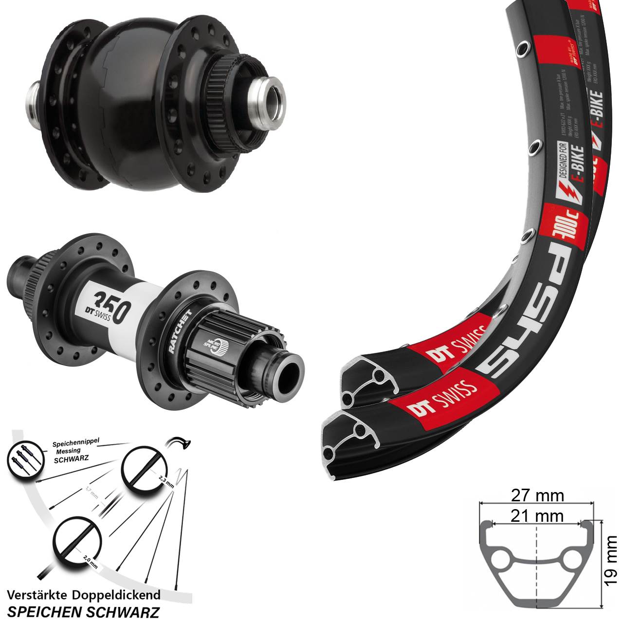 28 Zoll DT Swiss 350 SON delux Micro Spline Centerlock Laufradsatz 12x100/142