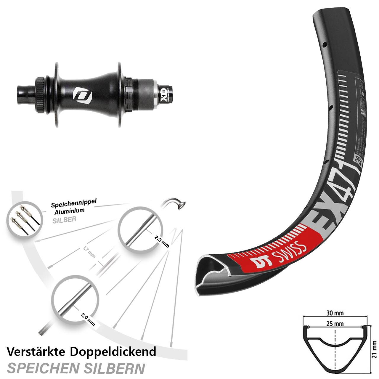26 Zoll DT Swiss EX 471 Syncros Disc Laufrad 12x148 SRAM XD