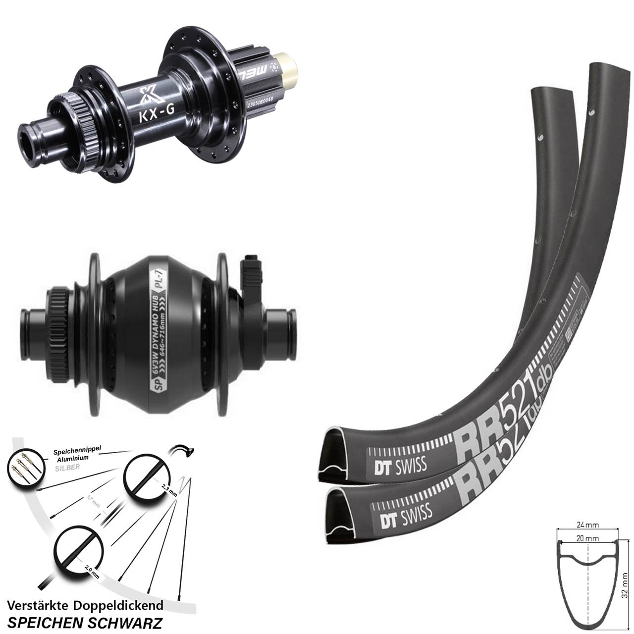 Disc Laufradsatz 12x100/142 28 Zoll DT Swiss RR521 KX-G Shutter PL-7 Campagnolo N3W