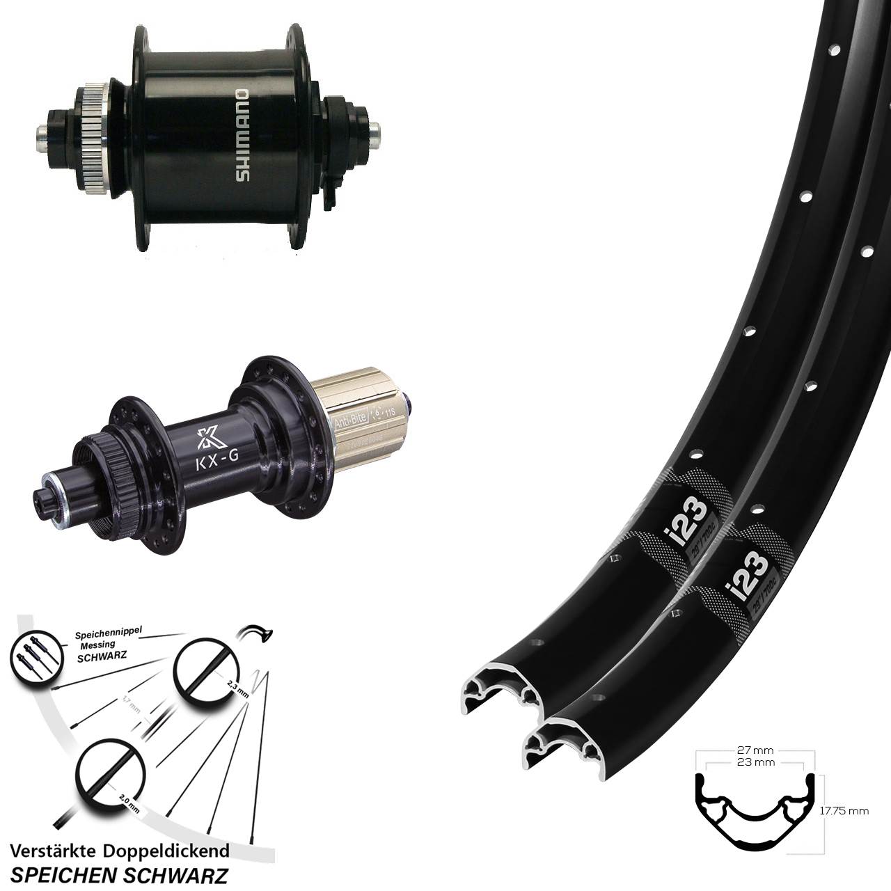 Disc Laufradsatz für Schnellspanner 28-29 Zoll WTB i23 ST KX-G Shimano DH-UR700 8-12 fach