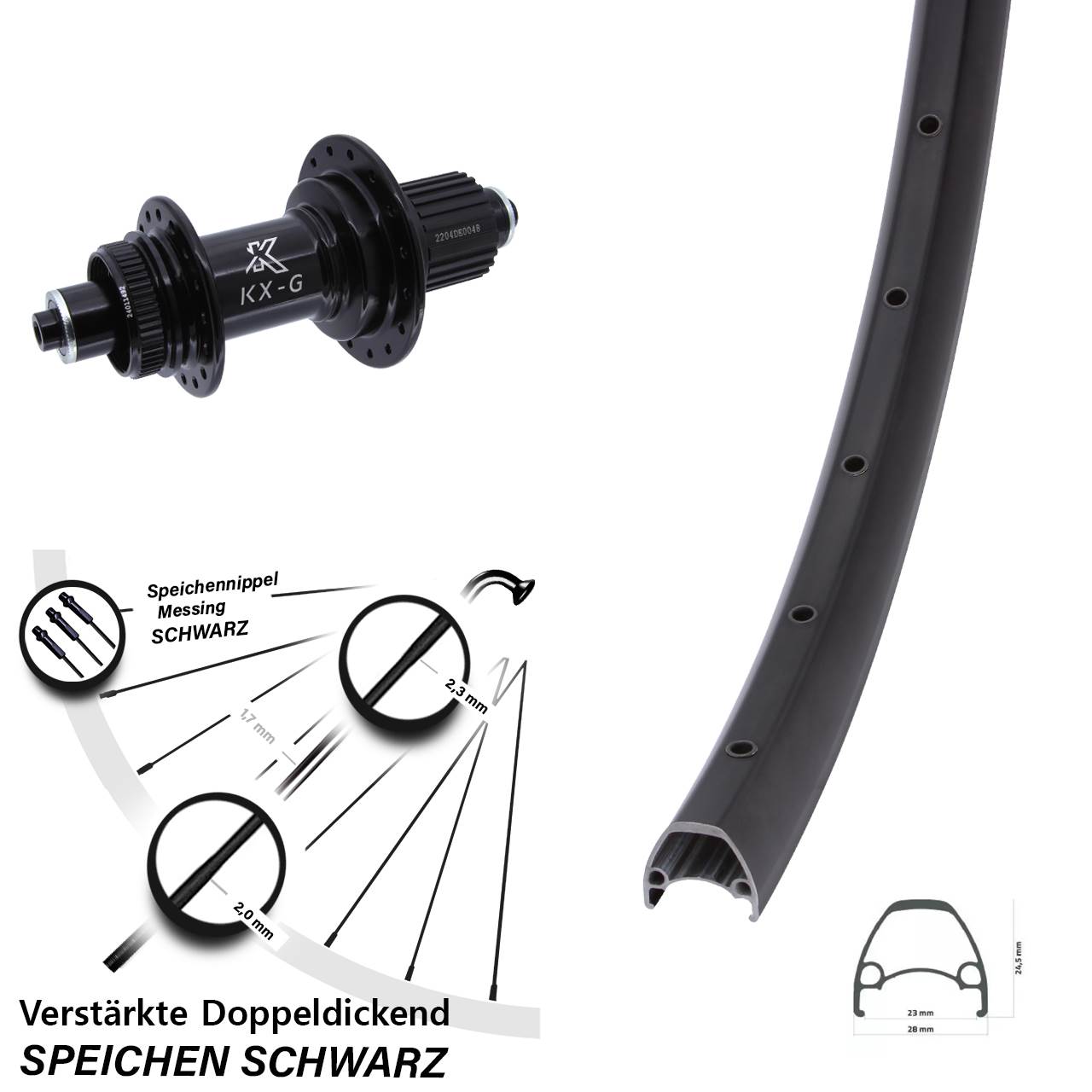 Ambrosio Sport KX-GS Heavy Duty 28 Zoll Disc Laufrad QR Micro Spline