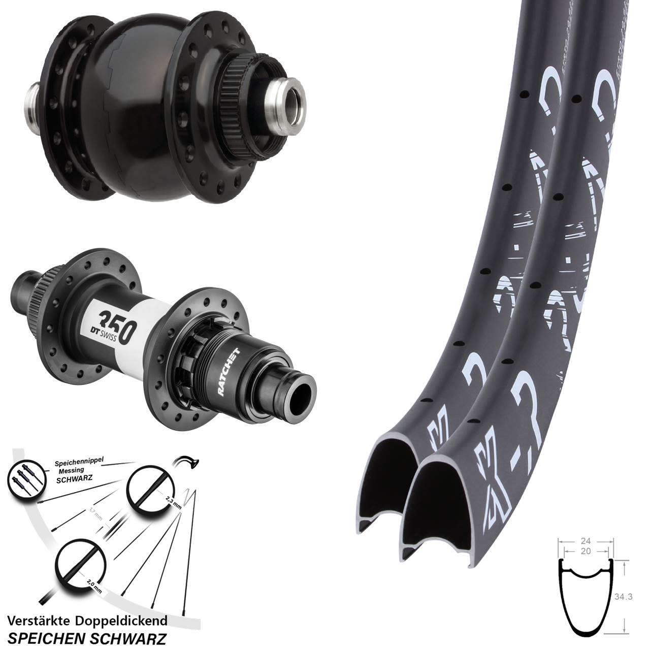 Centerlock Laufradsatz 12x100/142 28-29 Zoll KX-R Road DT Swiss 350 Road SON 28 SRAM XDR