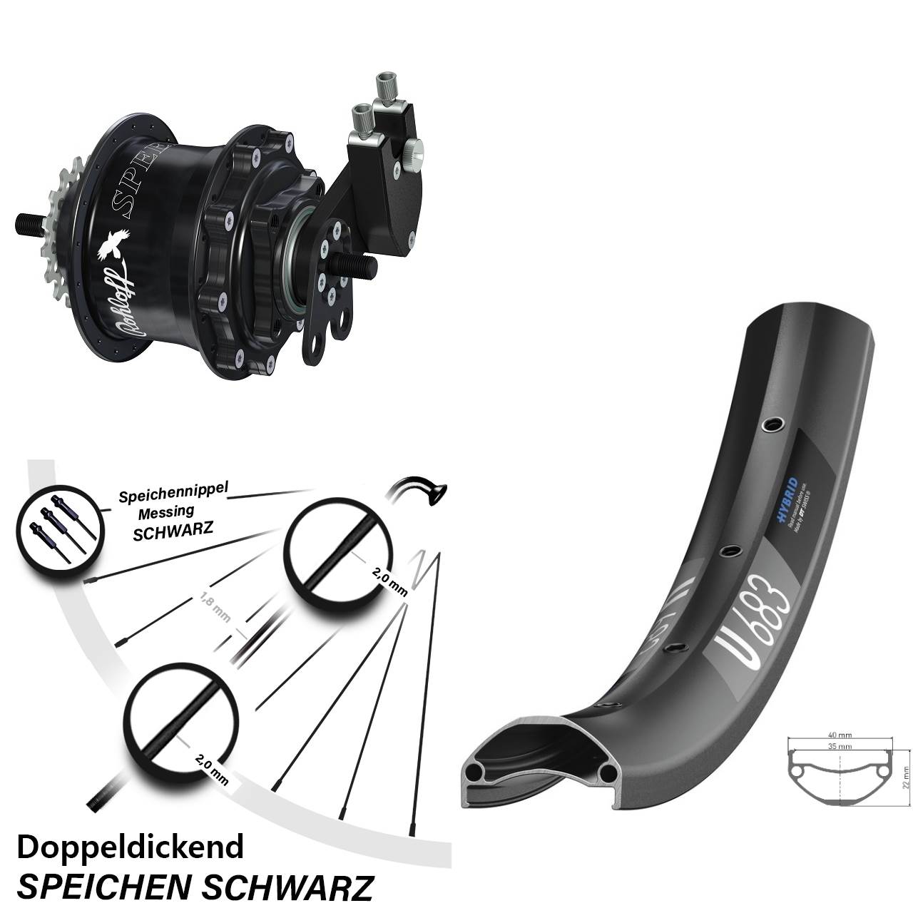 27,5 Zoll DT Swiss U683 Rohloff Speedhub TS DB