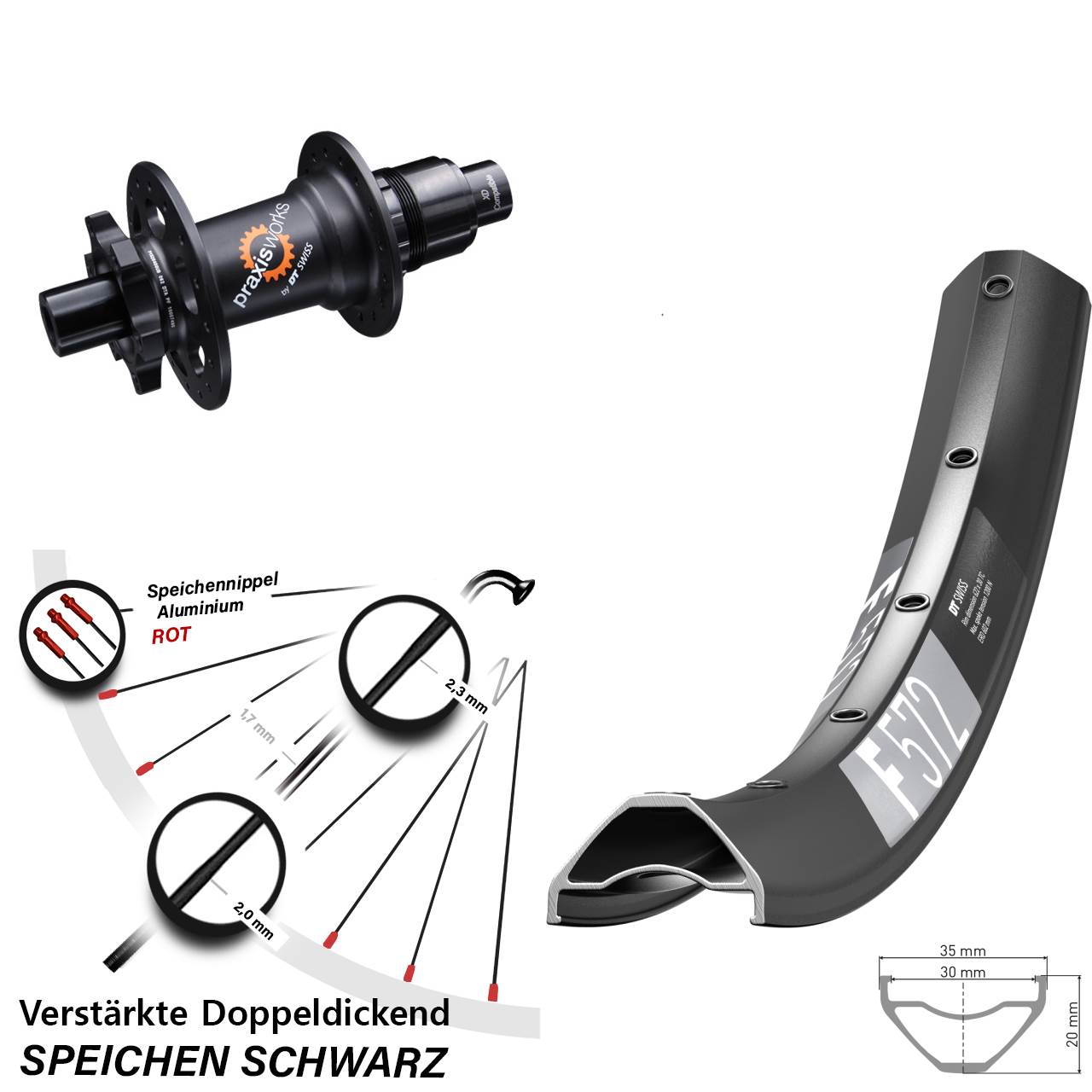 Hinterrad 6-Loch 29 Zoll DT Swiss F 572-350 SL XD 12x142