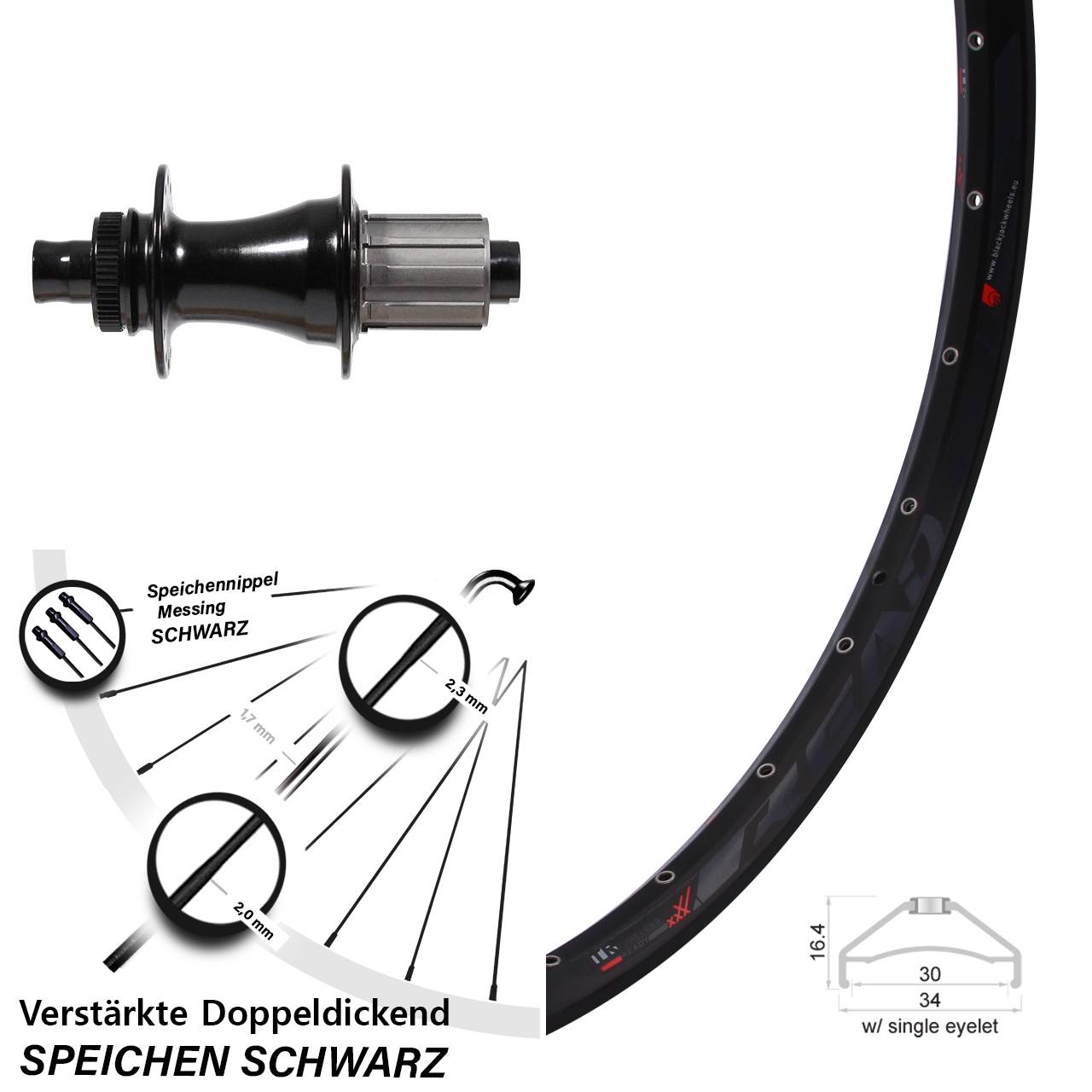 27,5 Zoll Rodi Ready30 Formula CL142S Disc Laufrad 12x142 8-11 fach