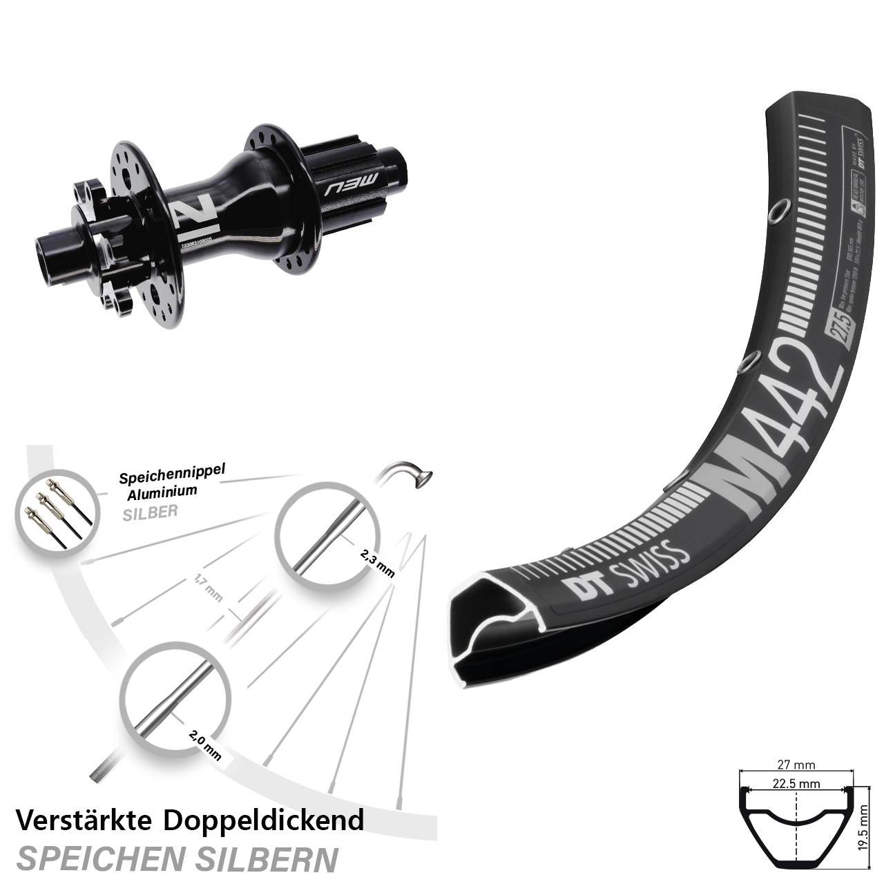 Disc Hinterrad 12x142 28-29 Zoll DT Swiss M442 Novatec D792 Campagnolo N3W
