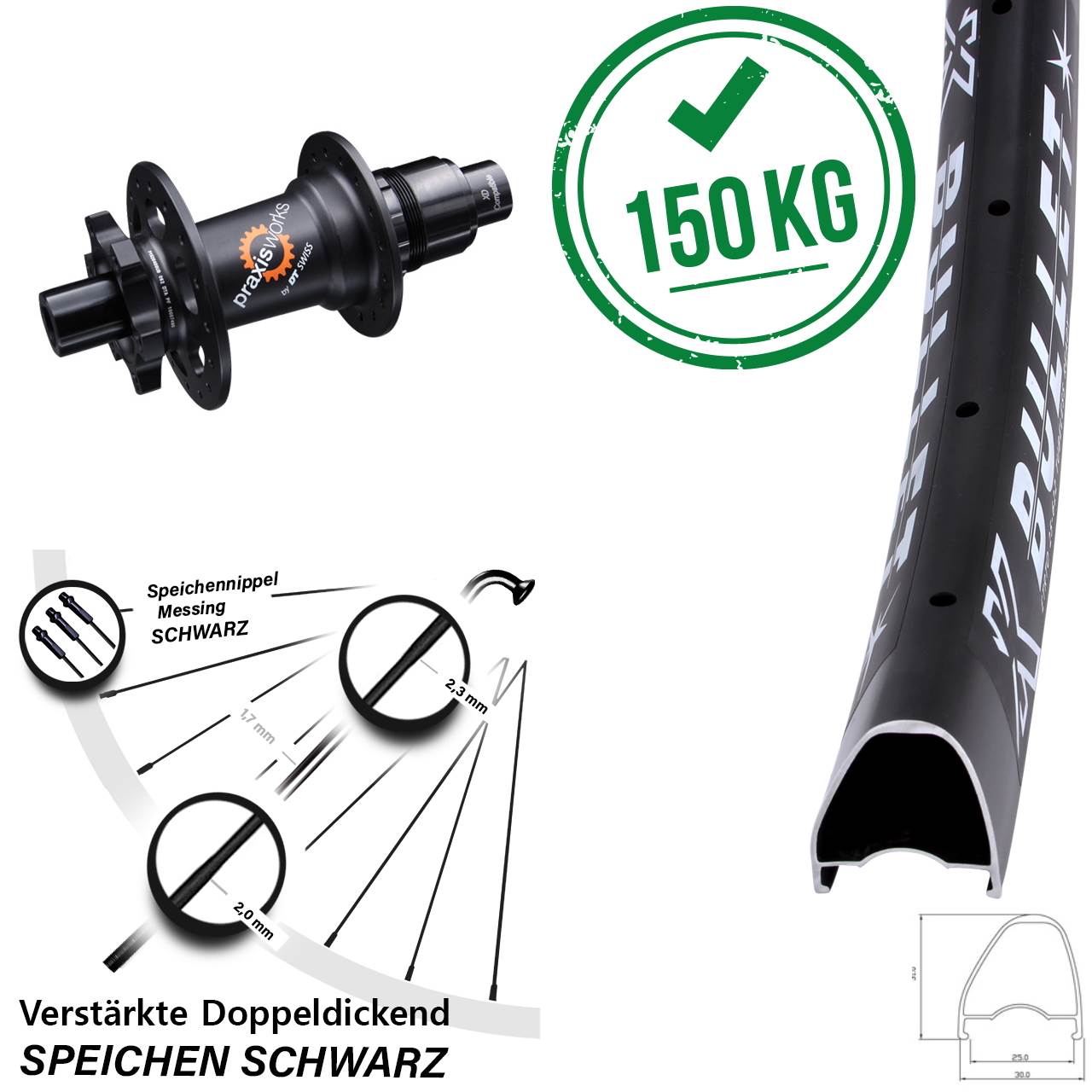 Disc Hinterrad 29 Zoll KX Bullet OS DT Swiss 350 XD 12x142