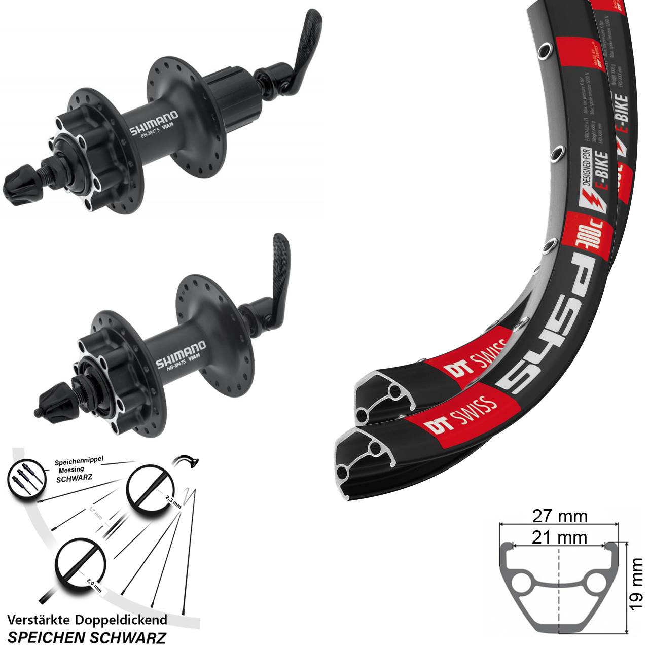 28 Zoll DT Swiss 545d Shimano Alivio Shimano Alivio Disc Laufradsatz QR 8-11 fach