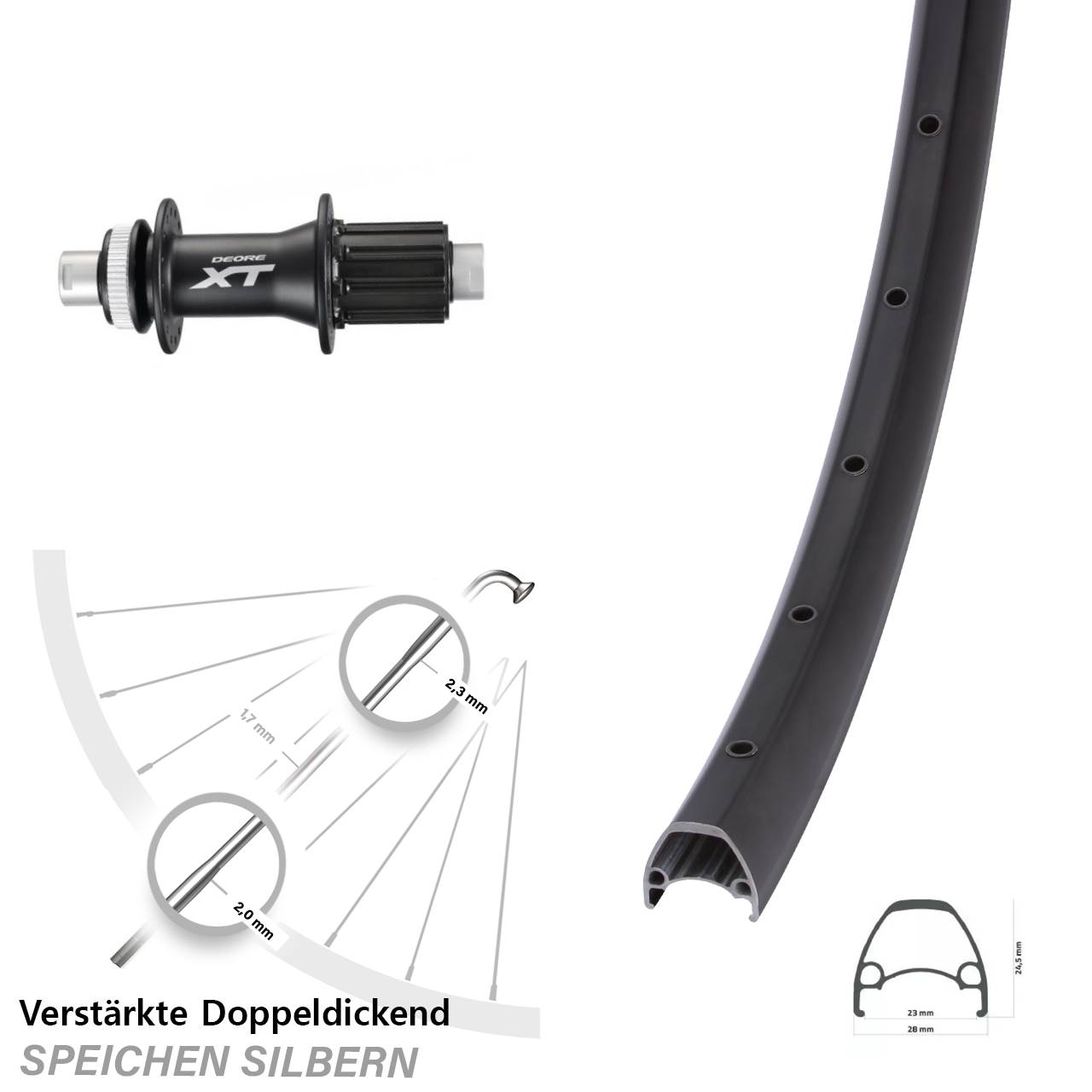 Disc Hinterrad 29 Zoll Ambrosio Sport Shimano FH-M788 8-11 fach HG 12x142