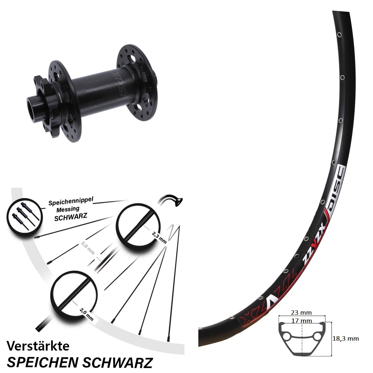 Disc Laufrad 26 Zoll Mach1 Bear Pawls 15x110 Boost