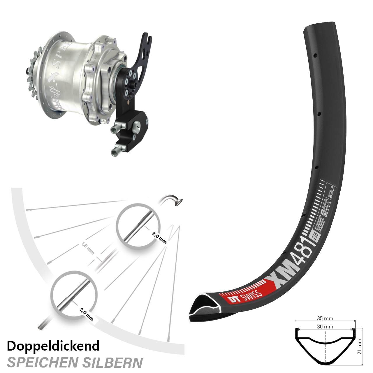 27,5 Zoll DT Swiss XM 481 Rohloff Speedhub 500/14 CC DB PM