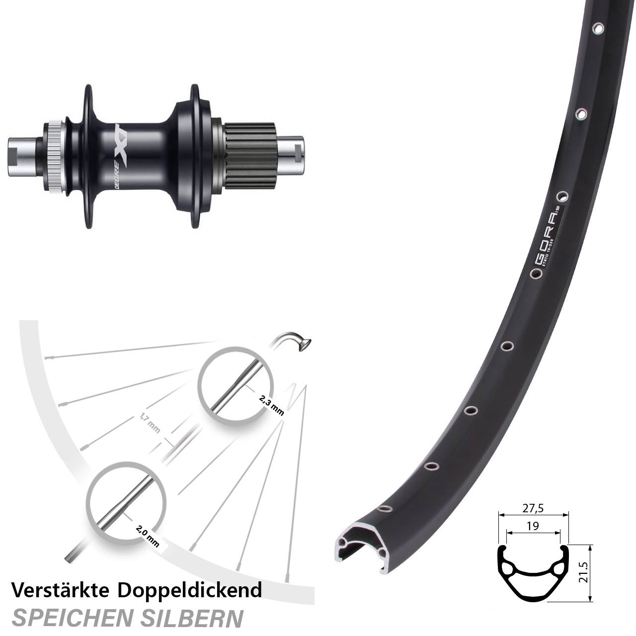 Gora 19 Disc Laufrad Shimano Deore XT FH-M8110 MS