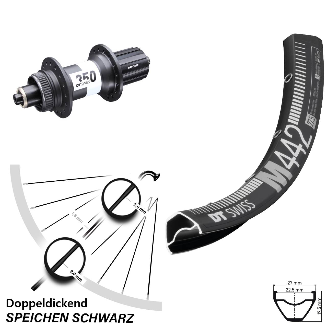 Boost Disc Laufrad QR 29 Zoll DT Swiss M 442-350 8-11 fach