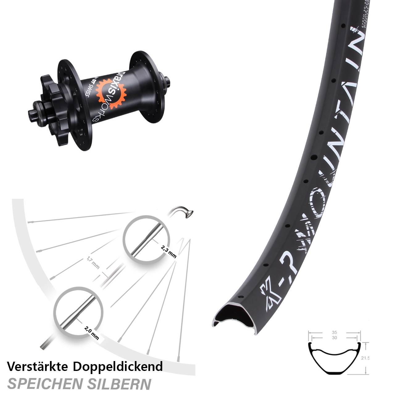 Disc Vorderrad QR 29 Zoll KX-R Mountain DT Swiss 350