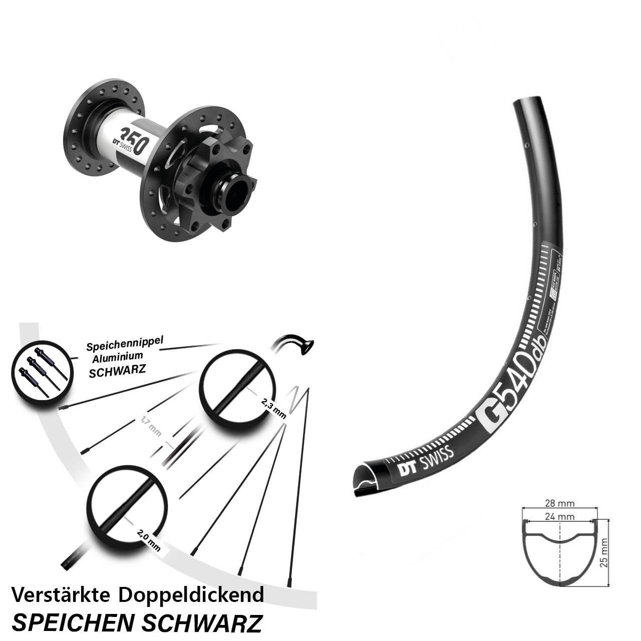 Vorderrad 6-Loch 12x100 27,5 Zoll DT Swiss G 540-350