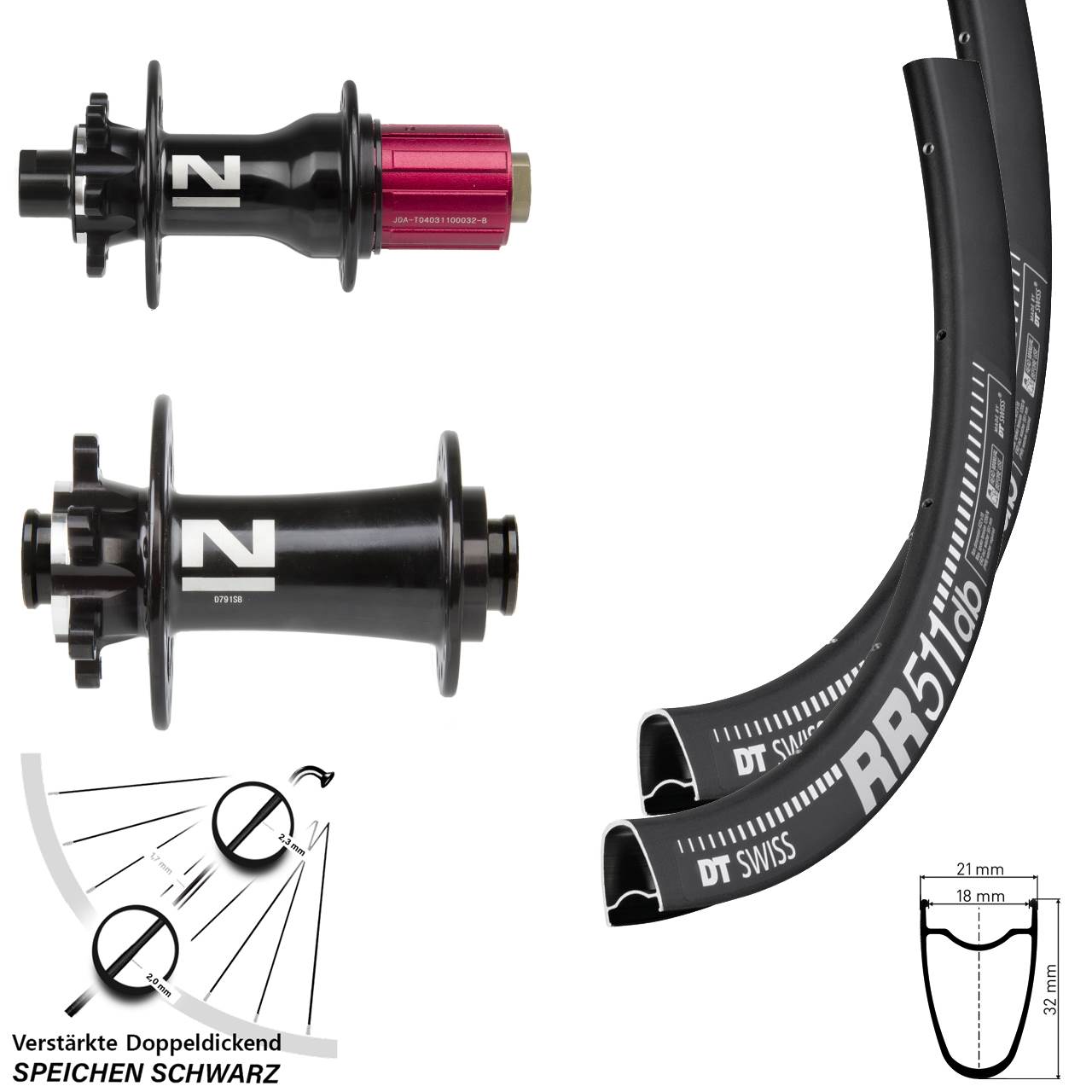 28 Zoll DT Swiss RR 511 Novatec D791 D792 6-Loch Laufradsatz 15x100 12x142 8-12 fach HG