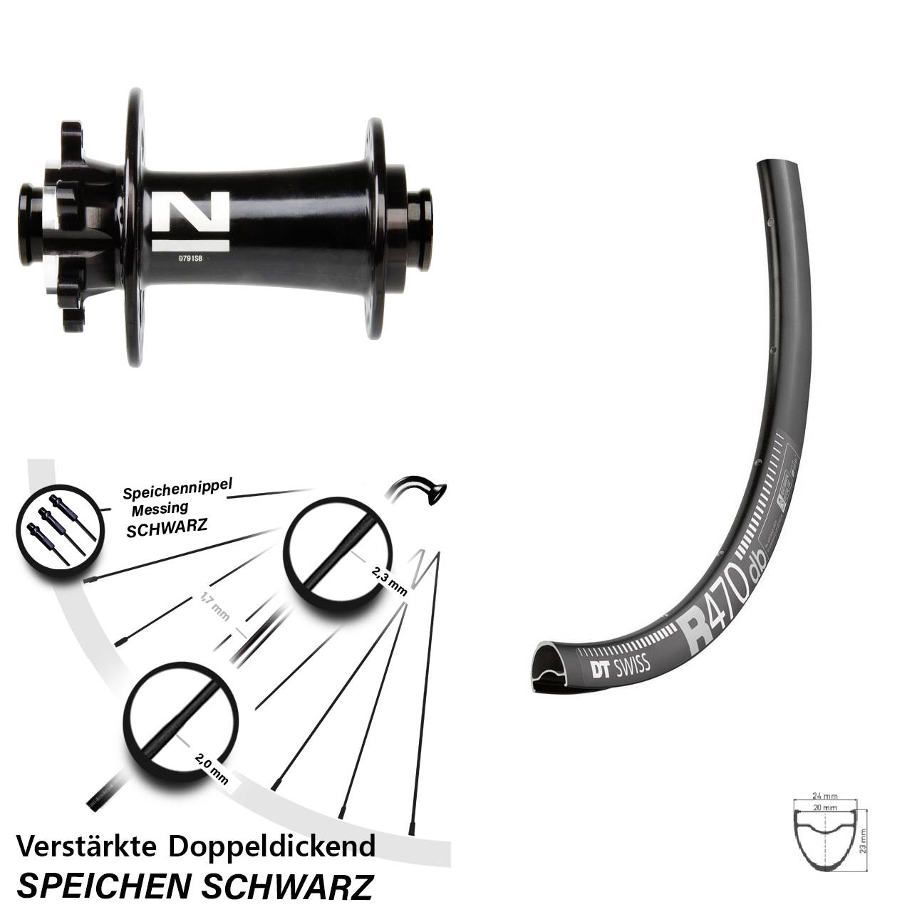 Vorderrad 6-Loch 12x100 28 Zoll DT Swiss R 470 Novatec D791
