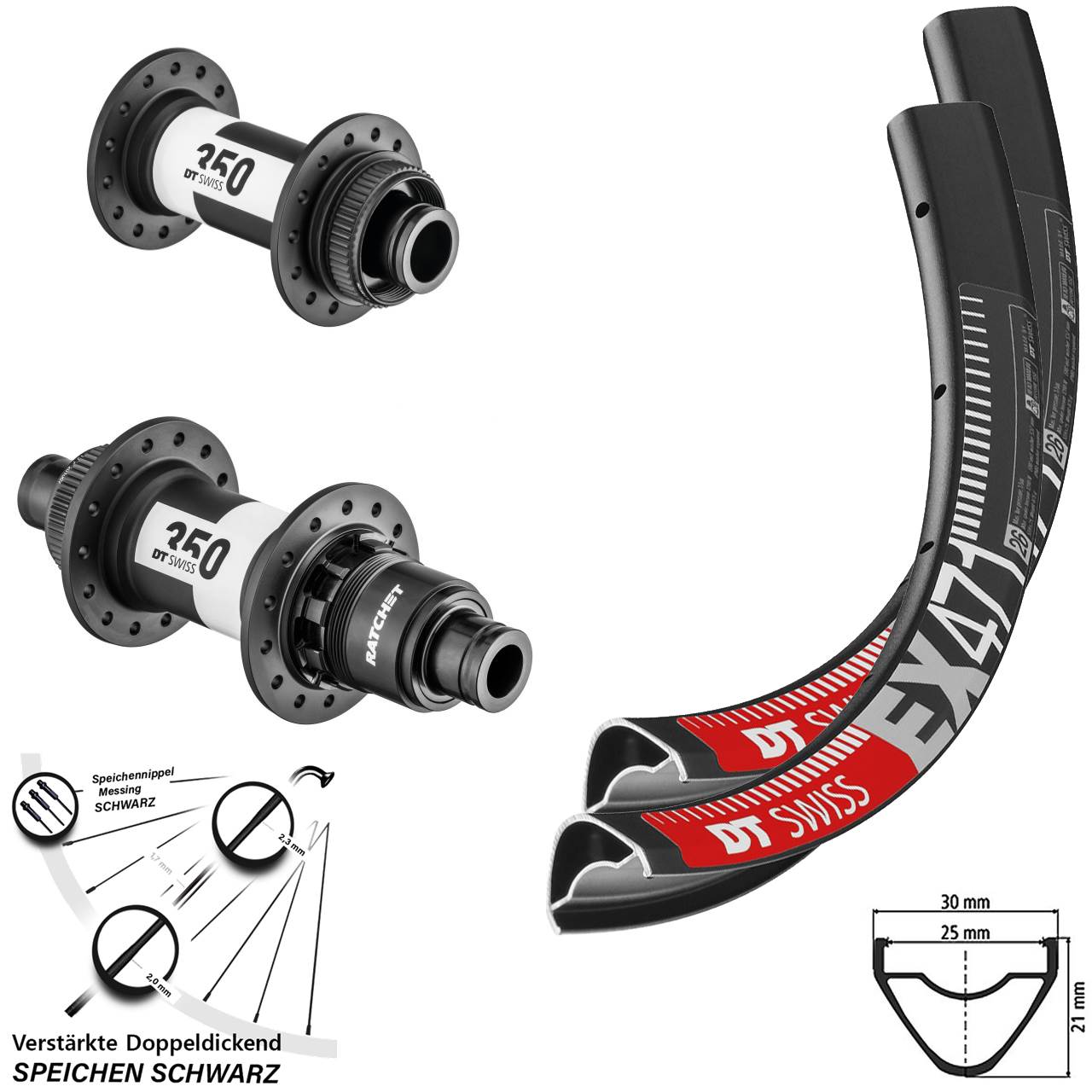 DT Swiss EX 471 DT Swiss 350 650B Centerlock Laufradsatz 15x100 12x142 XDR 11-12 fach