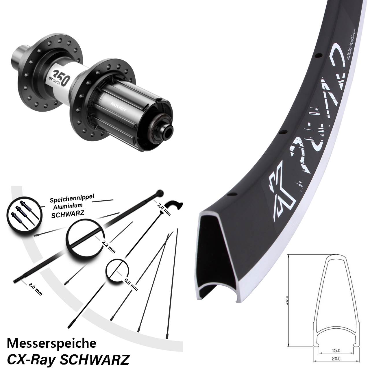 DT Swiss 350 KX Road Hinterrad 28 Zoll 5x130 CX Ray Shimano 11-12 fach
