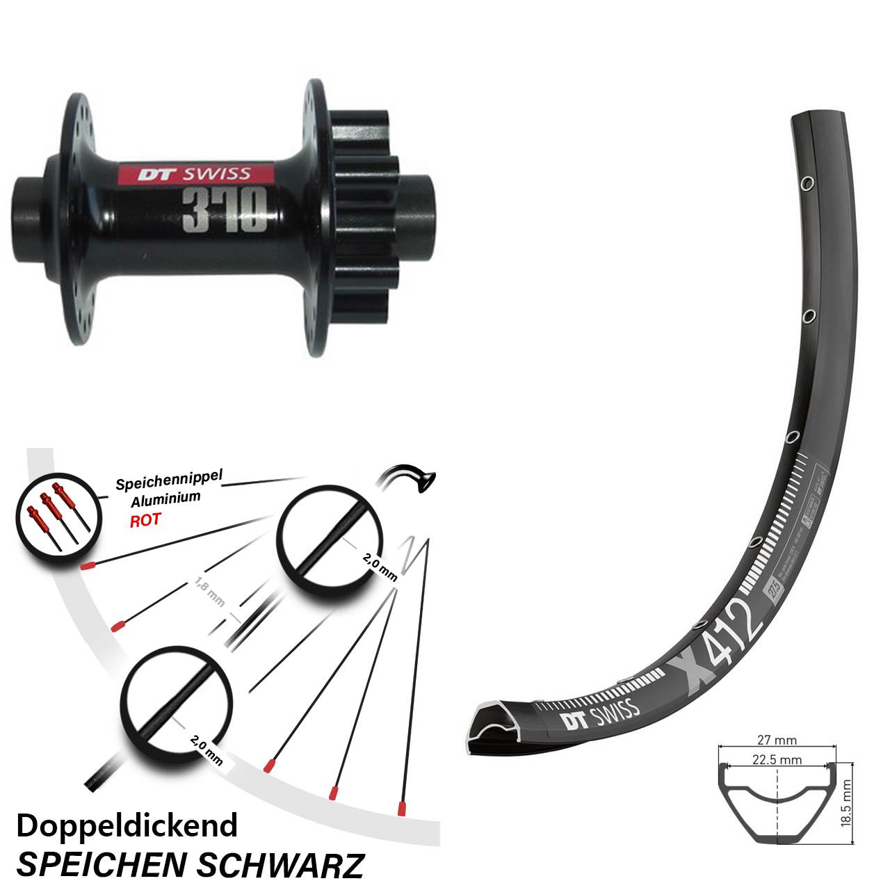 Disc Laufrad 12x100 29 Zoll DT Swiss X 412-370