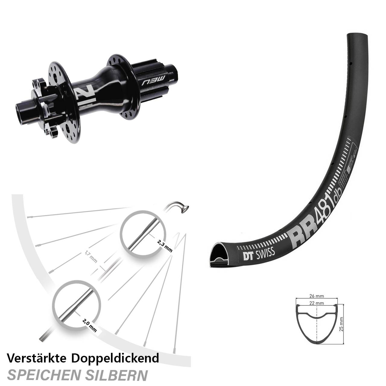 Disc Hinterrad 28 Zoll DT Swiss RR 481 Novatec Superlight Campa N3W 12x142
