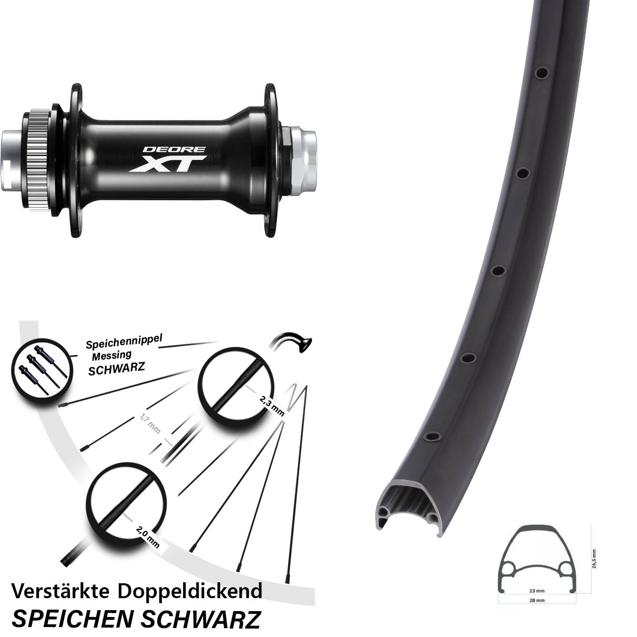 Disc Vorderrad 29 Zoll Ambrosio Sport Shimano HB-M8010-B 15x110 Boost