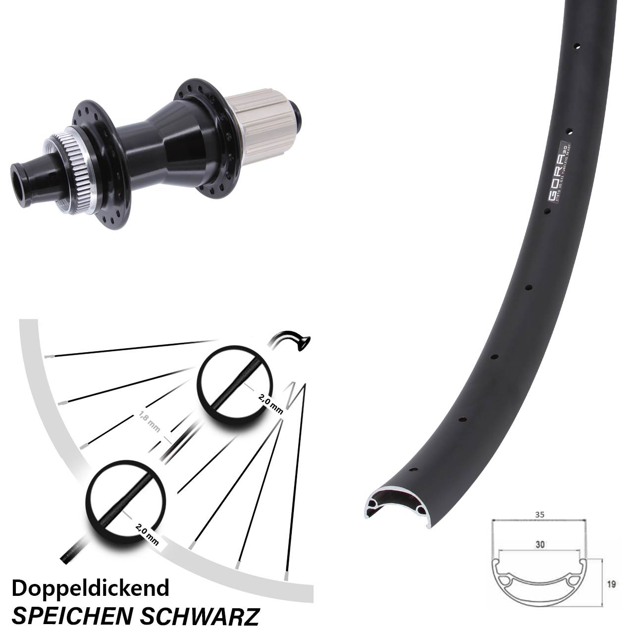 Disc Laufrad 29 Zoll Gora 30 Novatec CL142 8-12 fach 12x142