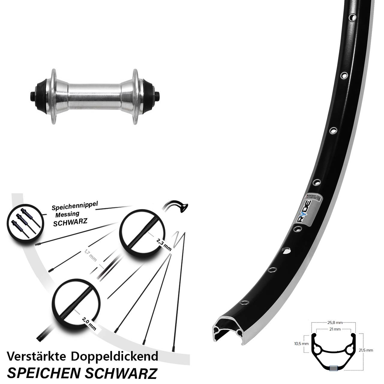 Ryde ZAC 421 Formula FM21 650B Laufrad QR